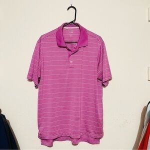 Adidas Climate Short Sleeve Golf Polo Shirt Men Size Medium Pink/White